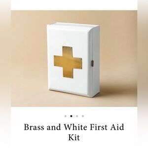 NWT! Brass & White Metal First Aid Kit